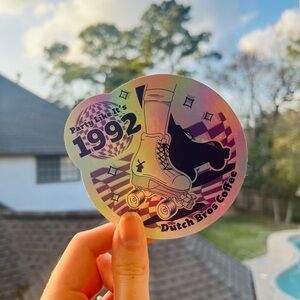 Dutch Bros Roller Skates/Holographic “Party Like It’s 1992” Sticker